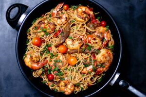 Spaghete cu fructe de mare